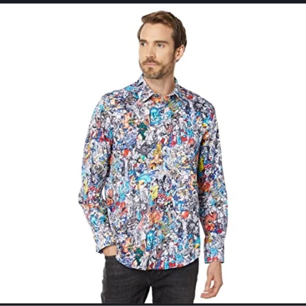 Robert Graham Men’s Living Art Button Down Shirt Size Large - Picture 2 of 11